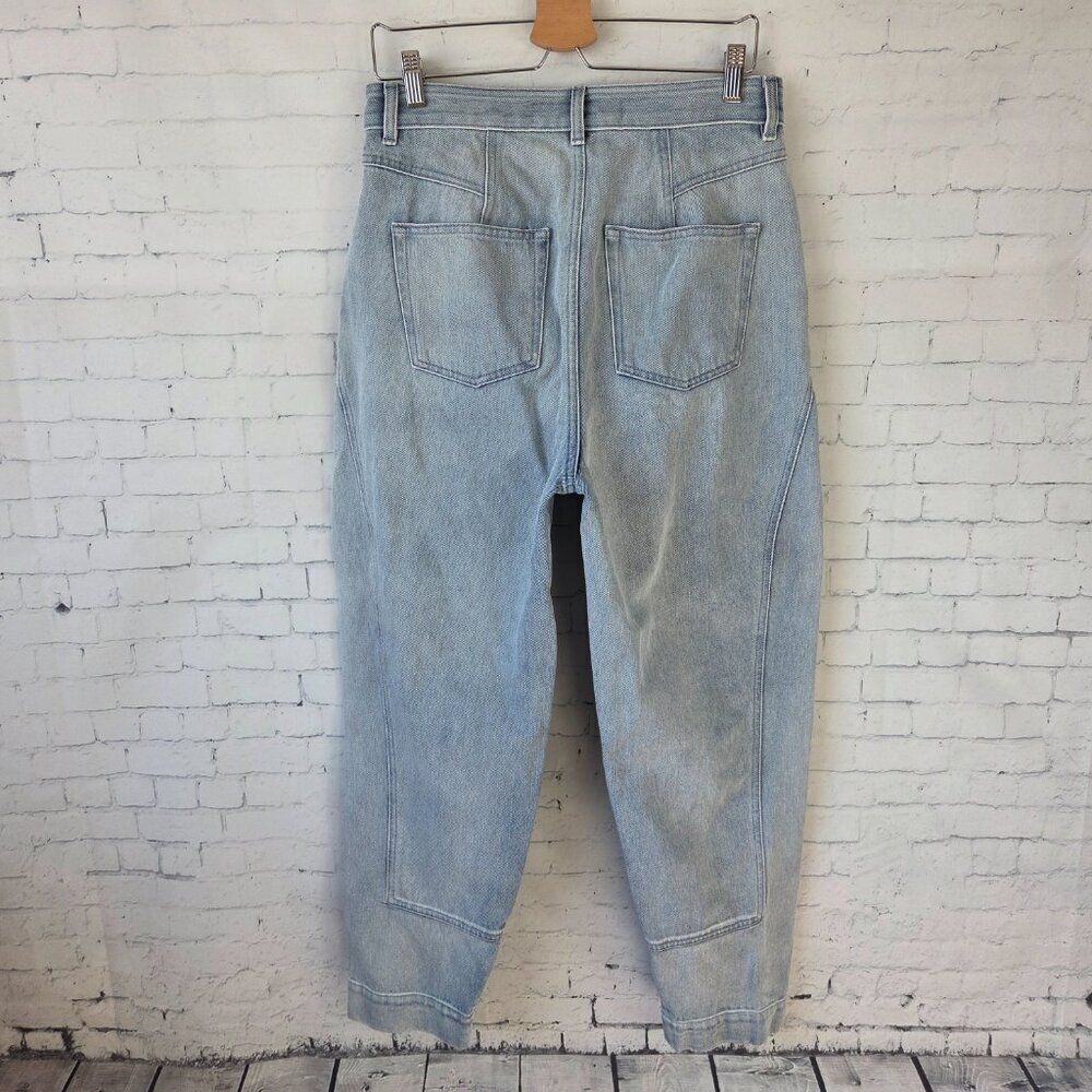 IRO Girvan Pleated Barrel Jeans Size 40 / US 8 / UK 12 Light Blue Wash Denim - Picture 5 of 11
